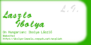 laszlo ibolya business card